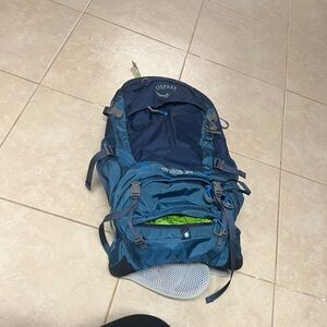 OSPREY Stratos 34 Men's Navy and Teal Hiking Backpack